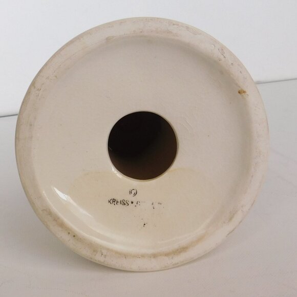 VTG Ceramic Poodle Bank with Rhinestone Eyes Spaghetti Pink Hair Signed - Picture 5 of 7